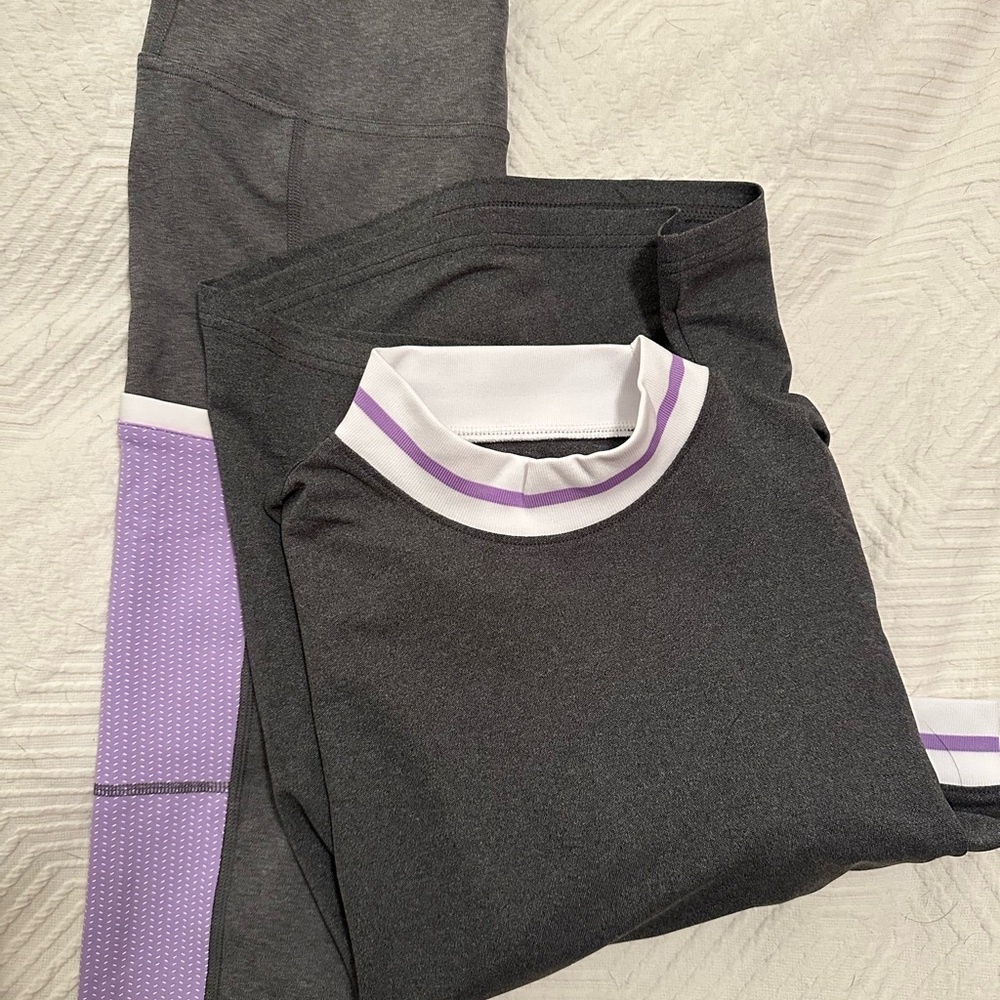 Footjoy Gray and Purple Activewear Set (women’s golf)